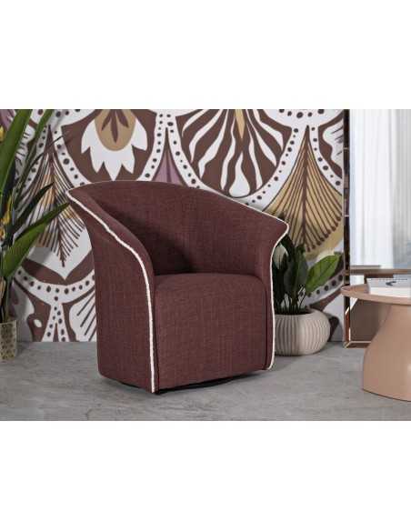 Poltrona Girevole Siena Bordeaux Cm 83,5x66x80 (seduta Altezza Cm 42) - 142866000B