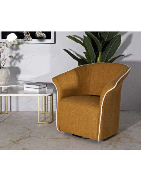 Poltrona Girevole Siena Senape Cm 83,5x66x80 (seduta Altezza Cm 42) - 142866000S