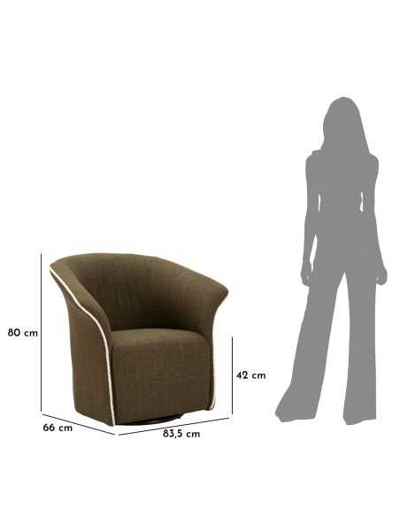 Poltrona Girevole Siena Verde Cm 83,5x66x80 (seduta Altezza Cm 42) - 142866000V