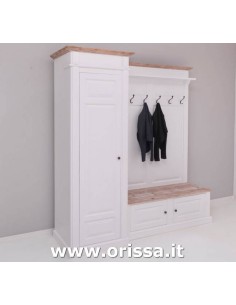Mobile appendiabiti country con appendi cappotti e portascarpe MS720L