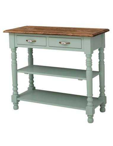 Consolle shabby gamba tornita colorata o legno naturale 110cm con doppio cassetto MS708