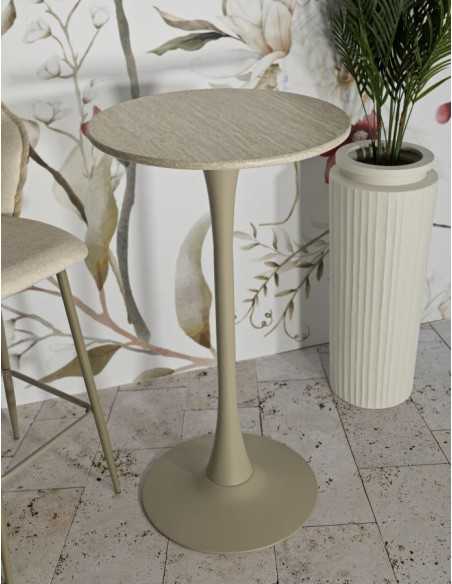Tavolo Bar Alaska Crema Cm ø 60x106 - 142907000C