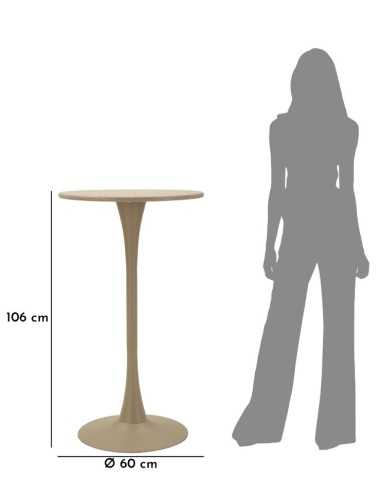 Tavolo Bar Alaska Crema Cm ø 60x106 - 142907000C