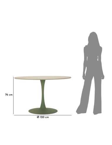 Tavolo Da Pranzo Stoccolma Verde Cm ø 120x76 - 142908000V