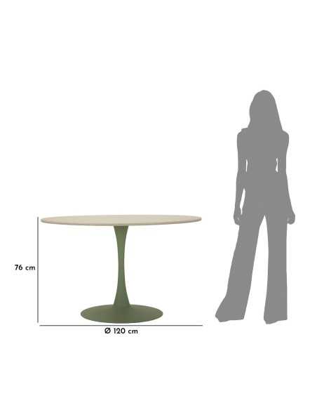 Tavolo Da Pranzo Stoccolma Verde Cm ø 120x76 - 142908000V