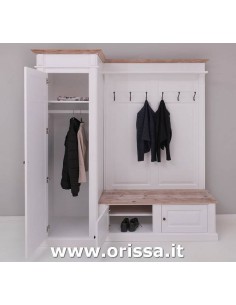 Mobile appendiabiti country con appendi cappotti e portascarpe MS720L 2