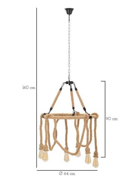 Lampadario Rope Circle Cm ø 64x90 - 1712240000