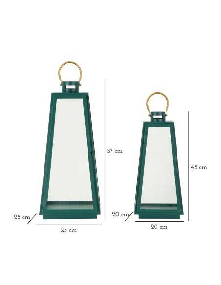 Lanterne Grent Set 2 Pz Cm ø 25x25x57-20x20x45 - 1790380000