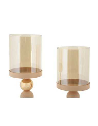 P/cand Glassy Rosa Set 2 Pz Cm ø 10x32-10x36 - 190411000R