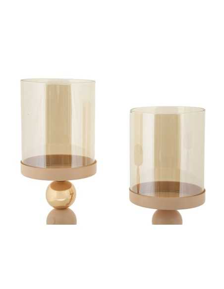 P/cand Glassy Rosa Set 2 Pz Cm ø 10x32-10x36 - 190411000R