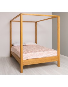 Letto matrimoniale a baldacchino in legno country | 180x200 cm MS789 2