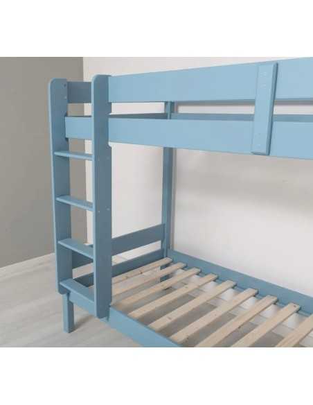 Letto a castello country con scaletta 90x200 cm | Doghe incluse MS812