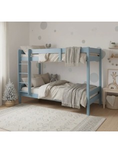 Letto a castello country con scaletta 90x200 cm | Doghe incluse MS812