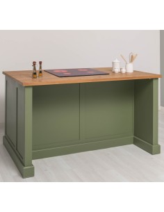Isola cucina multifunzione in legno con piano in pino o rovere 2