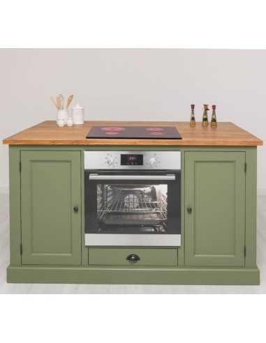 Isola cucina multifunzione in legno con piano in pino o rovere MS792