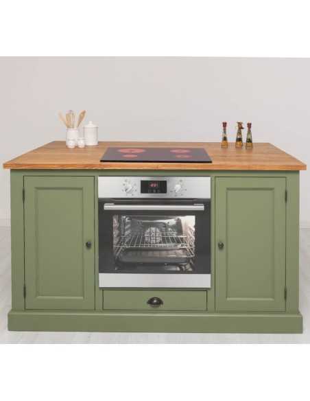 Isola cucina multifunzione in legno con piano in pino o rovere MS792