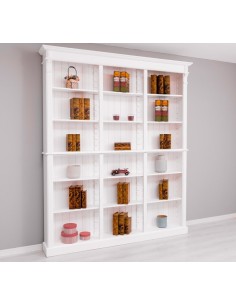 Libreria tripla Directoire in legno di pino 180 cm MS790