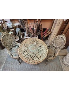 Tavolino da giardino in ghisa vintage con sedie | Arredo esterno 2