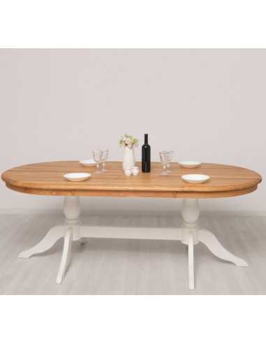 Tavolo da pranzo ovale in legno con piano in pino o rovere – 210x110 cm