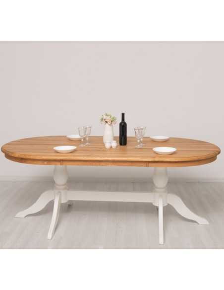 Tavolo da pranzo ovale in legno con piano in pino o rovere – 210x110 cm