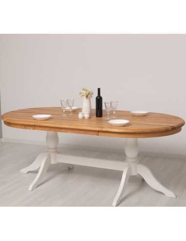 Tavolo da pranzo ovale in legno con piano in pino o rovere – 210x110 cm