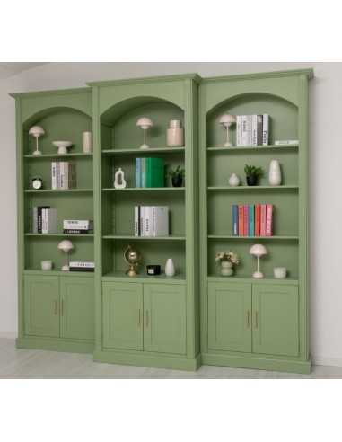 Libreria ad arco country con ante e ripiani 102 cm MS804