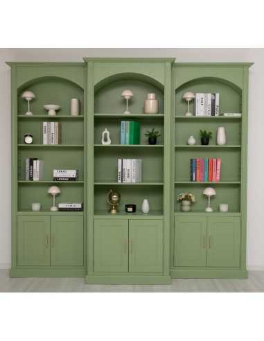 Libreria ad arco country profonda 50 cm con ante 102 cm MS805