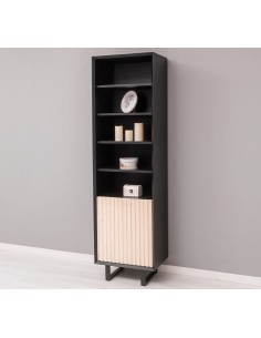 Colonna country Slatted con anta e ripiani 57x200 cm MS749