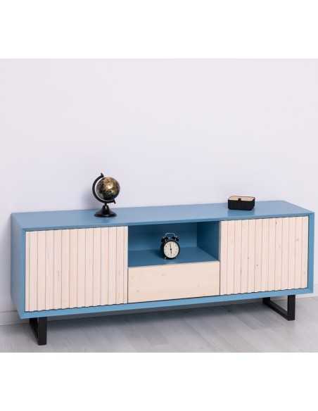 Mobile TV Slatted country 160 cm con 2 ante e cassetto