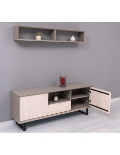 Mobile TV Slatted country 160 cm con 2 ante e cassetto 2