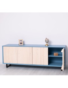 Credenza Slatted country 214 cm a 4 ante con piedi in ferro MS753 2