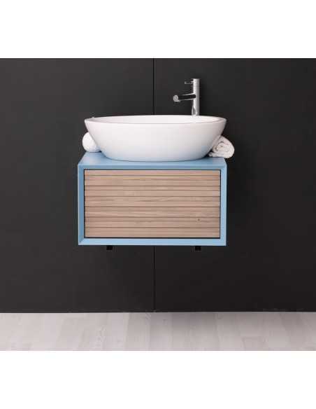 Mobile sottolavabo sospeso Slatted 60 cm con 1 cassetto MS755
