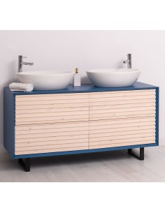 Mobile sottolavabo Slatted 150 cm con 4 cassetti per doppio lavabo MS760