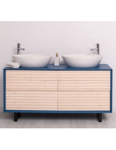 Mobile sottolavabo Slatted 150 cm con 4 cassetti per doppio lavabo MS760 2