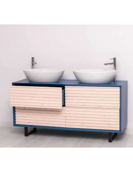 Mobile sottolavabo Slatted 150 cm con 4 cassetti per doppio lavabo MS760