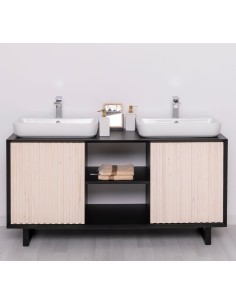 Mobile sottolavabo Slatted 150 cm con 2 ante e vano centrale MS759