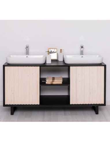 Mobile sottolavabo Slatted 150 cm con 2 ante e vano centrale MS759