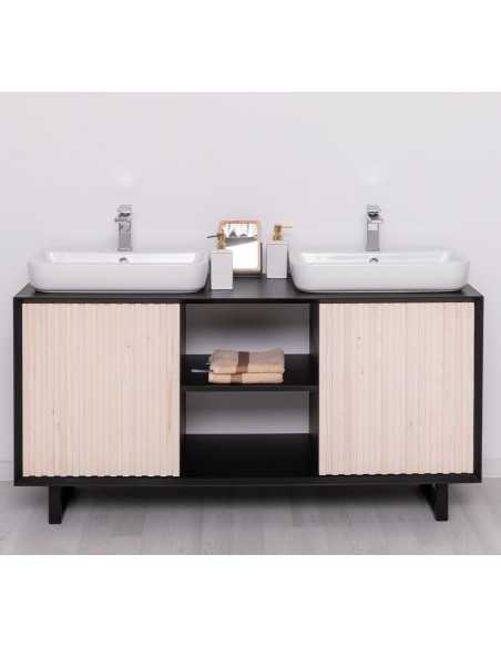 Mobile sottolavabo Slatted 150 cm con 2 ante e vano centrale MS759