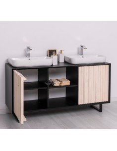 Mobile sottolavabo Slatted 150 cm con 2 ante e vano centrale MS759 2