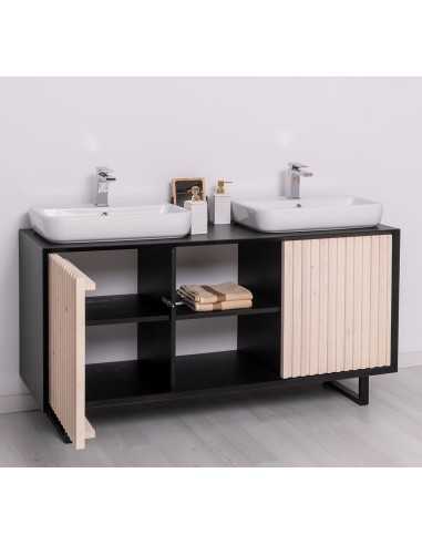 Mobile sottolavabo Slatted 150 cm con 2 ante e vano centrale MS759