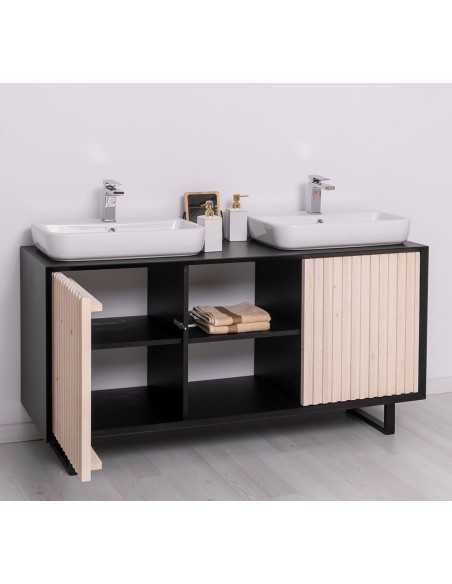 Mobile sottolavabo Slatted 150 cm con 2 ante e vano centrale MS759