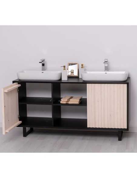 Mobile sottolavabo Slatted 150 cm con 2 ante e vano centrale MS759
