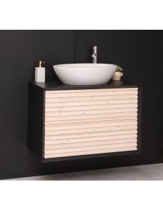 Mobile sottolavabo sospeso Slatted 90 cm con 2 cassetti MS756