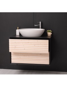 Mobile sottolavabo sospeso Slatted 90 cm con 2 cassetti MS756 2