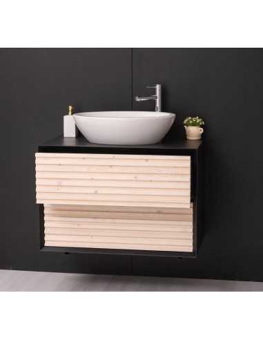 Mobile sottolavabo sospeso Slatted 90 cm con 2 cassetti MS756