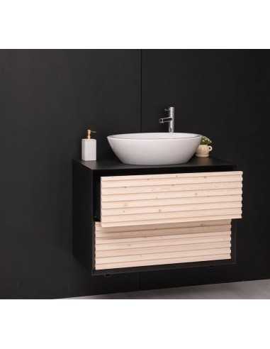 Mobile sottolavabo sospeso Slatted 90 cm con 2 cassetti MS756