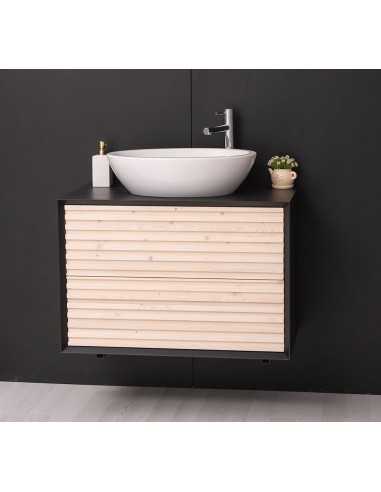Mobile sottolavabo sospeso Slatted 90 cm con 2 cassetti MS756