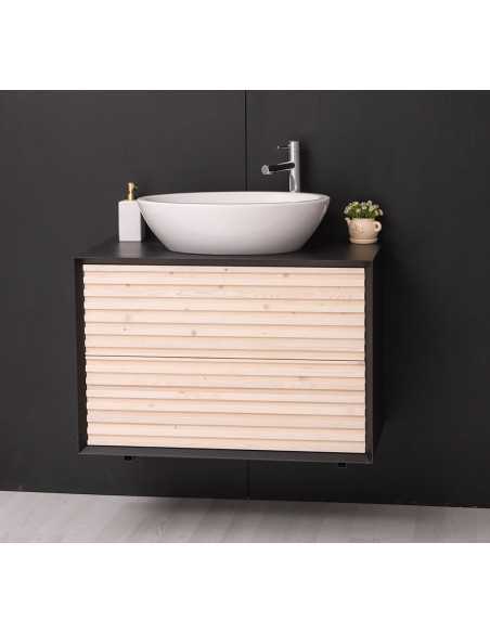 Mobile sottolavabo sospeso Slatted 90 cm con 2 cassetti MS756