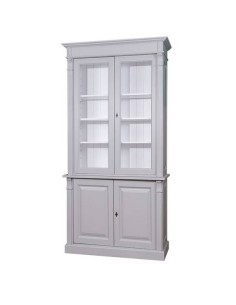 Credenza country 2 corpi con ante in legno e vetro 120 cm | MS75BS
