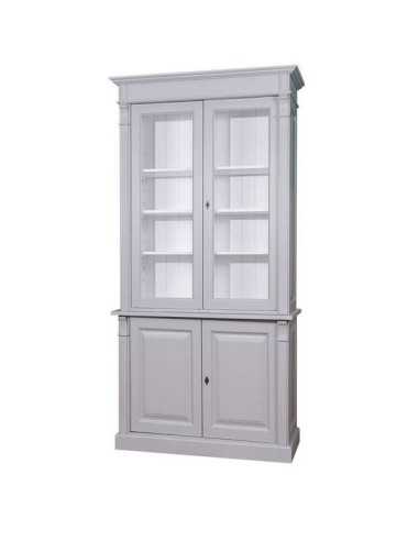 Credenza country 2 corpi con ante in legno e vetro 120 cm | MS75BS
